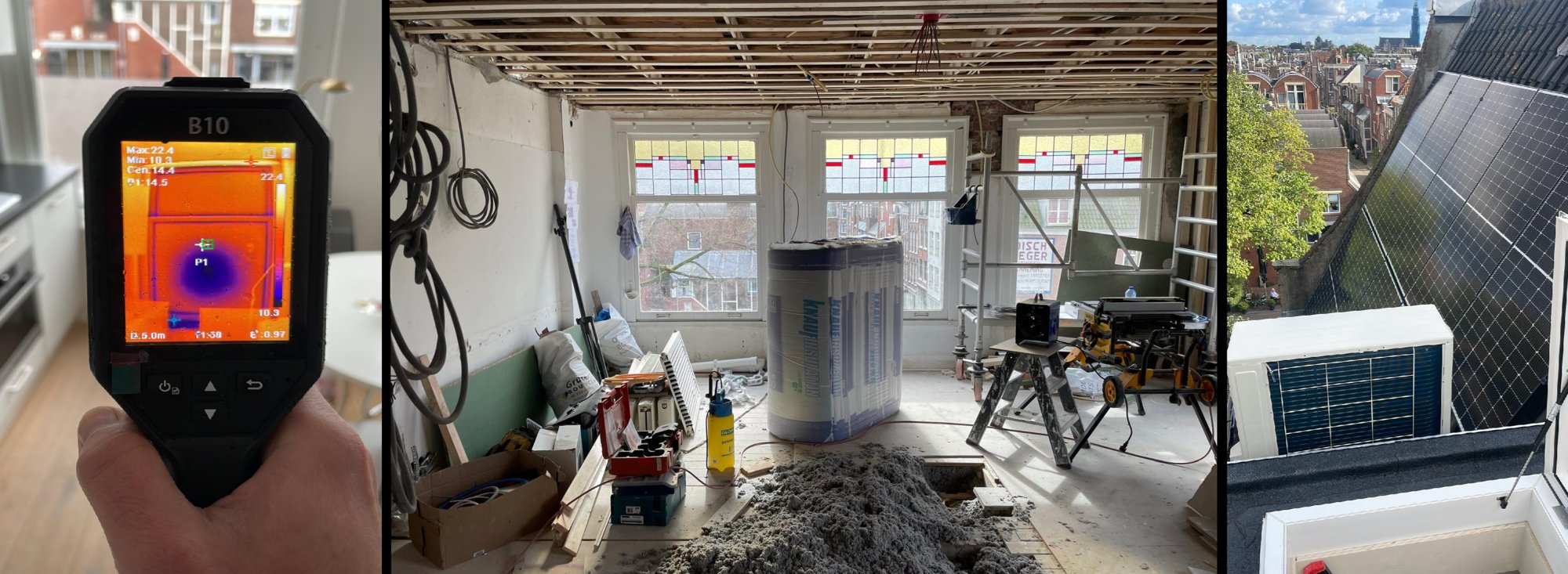 Amsterdam Jordaan project - warmtebeeldcamera, isolatie, zonnepanelen en warmtepomp